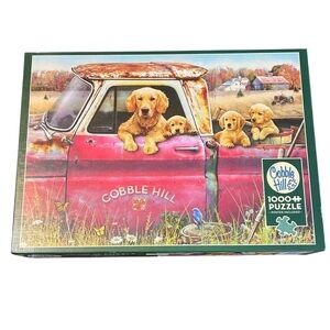 Cobble Hill Farm 1000 Piece Puzzle Golden Retriever Puppies
